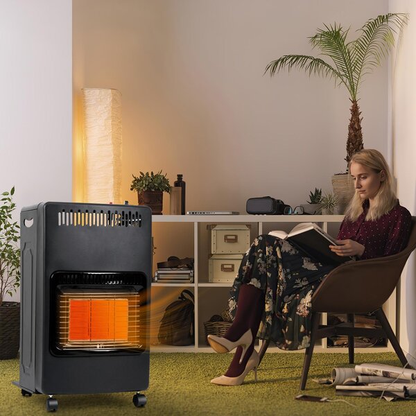 Stufa a gas pieghevole Ikodm, dotata di rilevatore di ossigeno (ODS), sistema di protezione anticaduta e dispositivo di sicurezza antifiamma, potenza 4,2 kW