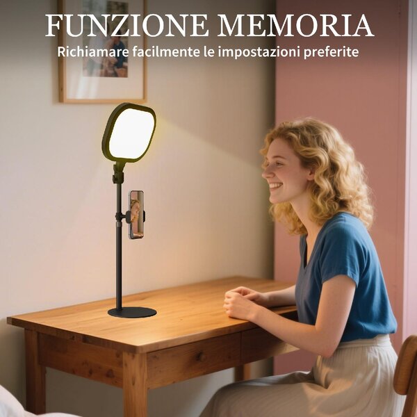 DecHome Lampada da Scrivania LED con Supporto per Telefono, 5 colori di Luce e 10 Luminosit colore Nero
