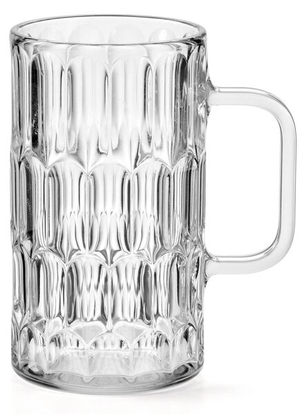 BICCHIERI Da Birra VANITY in Cristallo Acrilico Bio-based confezione Diametro � 12xh 15 cm-590 ML BPA FREE colore trasparente