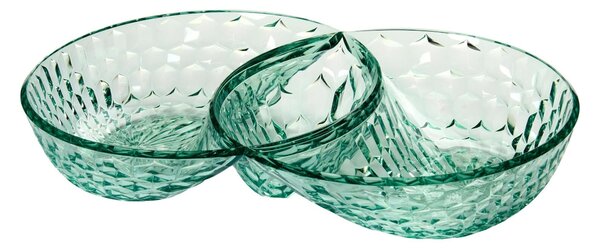 Antipastiera tre scomparti in Cristallo Acrilico Bio-based confezione Dimensioni 29,5x18,8xh 5,2 cm- colore Verde matcha