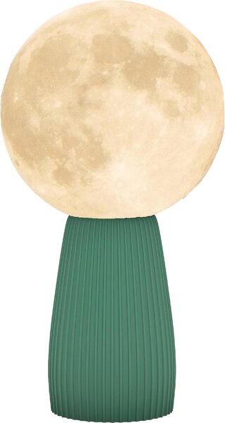 DecHome Lampada da Tavolo a Forma di Luna e 3 colori con 10 Luminosit in ABS 15x28 cm colore Bianco/Verde Scuro