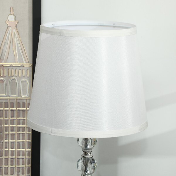 DecHome Lampada da Tavolo Design Moderno con Cristalli e Porta USB colore Bianco e Argento