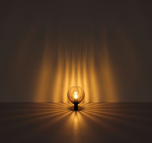GLOBO LIGHTING Lampada da Tavolo Design Moderno in Metallo con Paralume Vetro Fum colore Nero - 15216T Dallerta