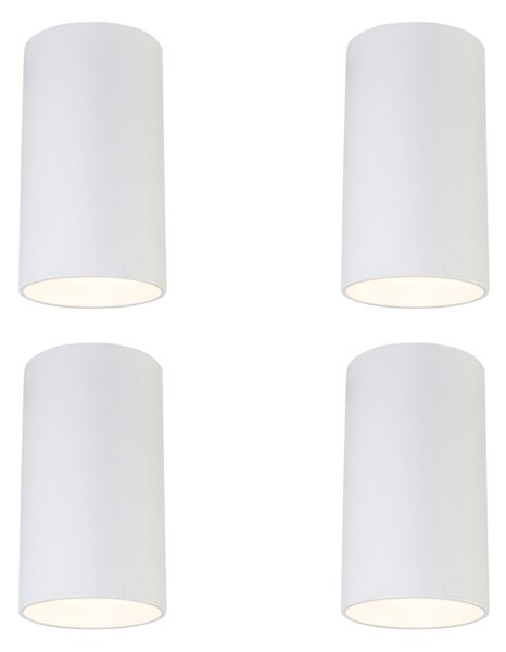 Set di 4 faretti moderni da superficie bianchi 5,5 cm GU10 50 mm - Tuba
