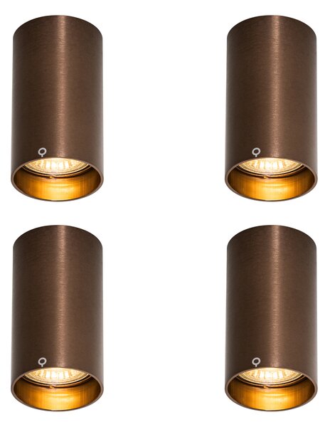Set di 4 faretti moderni bronzo scuro 5,5 cm - Tuba