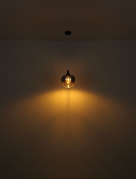 GLOBO LIGHTING Lampada da Tavolo Design Moderno in Metallo con Paralume Vetro Fum colore Nero - 15548T Maxy
