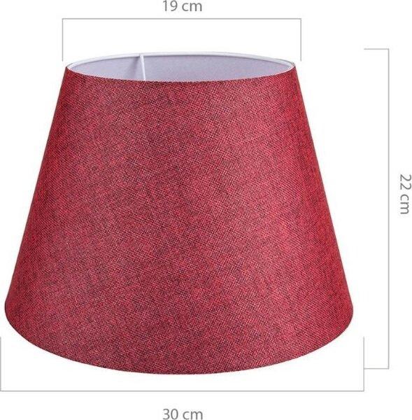 DecHome Lampada da Tavolo in Legno e Tessuto Base in Legno Bianca, Paralume in Tessuto Rosso Attacco E27 60W Dimensioni colore Rosso - Laguna
