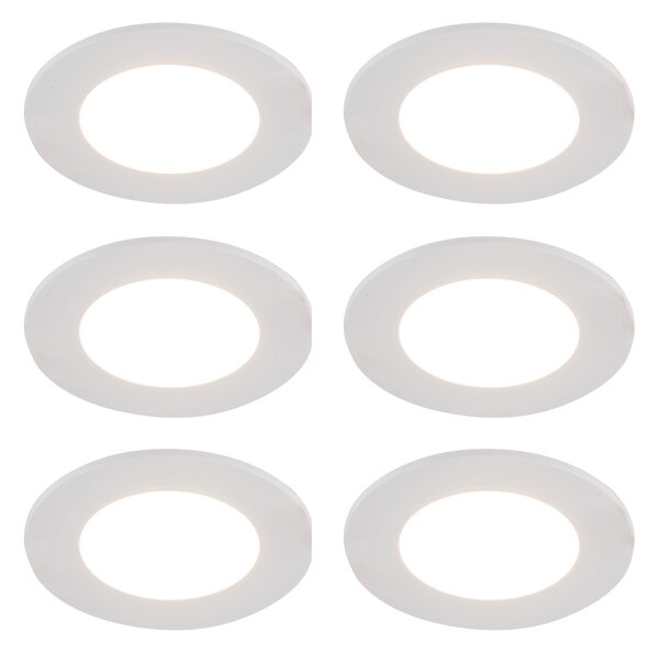 Set di 6 faretti da incasso bianchi con LED dimmerabile a 3 livelli IP65 - Blanca