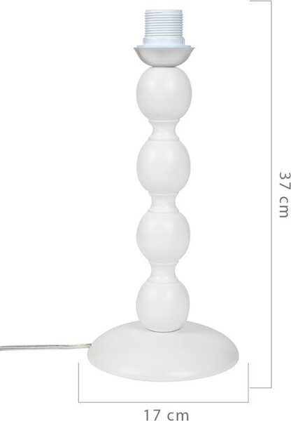 DecHome Lampada da Tavolo in Legno Naturale Attacco Tipo E27 Dimensioni 37x17 cm colore Bianco - Laguna