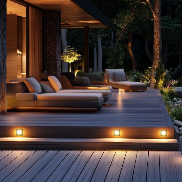 Set di 6 faretti da incasso moderni in acciaio con LED inclusi - Square 7