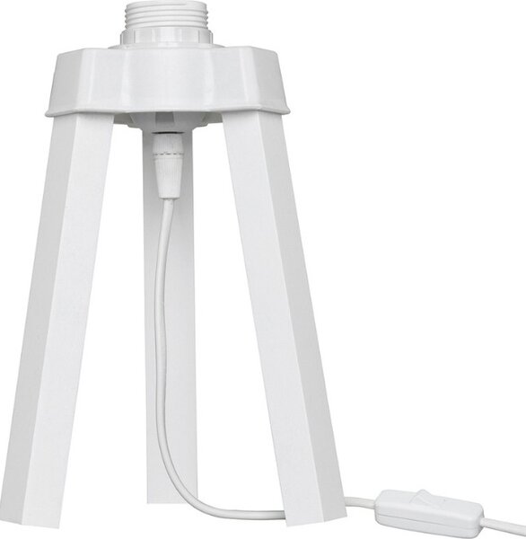 DecHome Lampada da Tavolo in MDF Struttura a Treppiede Interruttore on/off Attacco E27 Dimensioni 15.5x22.5 cm colore Bianco - Piko