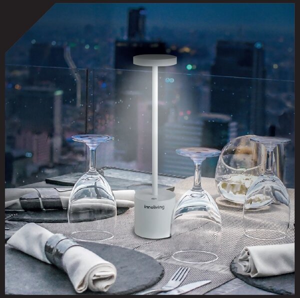 INNOLIVING Lampada da Tavolo LED Design Moderno colore Bianco - INN-094W