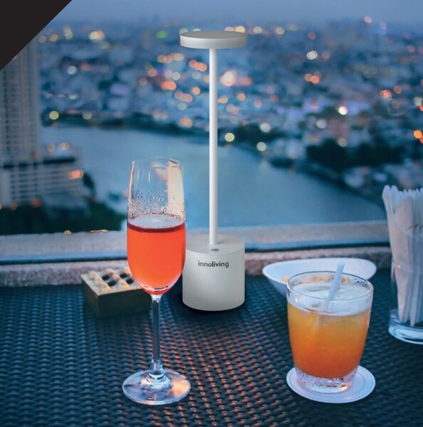 INNOLIVING Lampada da Tavolo LED Design Moderno colore Bianco - INN-094W