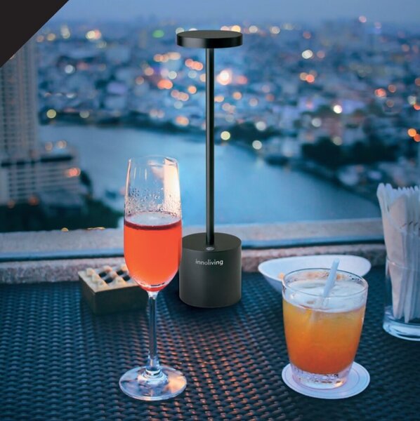 INNOLIVING Lampada da Tavolo LED Design Moderno colore Nero - INN-094B