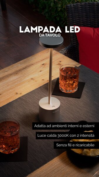 INNOLIVING Lampada da Tavolo LED Design Moderno colore Nero - INN-094B