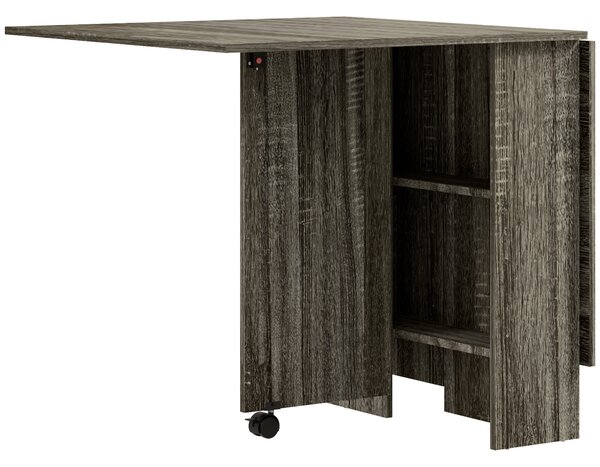 Tavolo Salvaspazio a Ribalta 140x75x74 cm fino a 6 Persone Rivestimento in Melamina Grigio