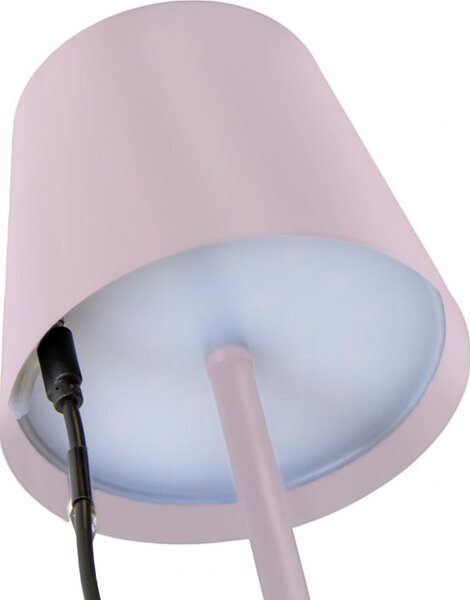 NEW MAJESTIC Lampada da Tavolo LED Ricaricabile Potenza 2 Watt IP54 colore Rosa - 120451 RP Agata