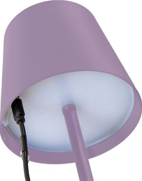 NEW MAJESTIC Lampada da Tavolo LED Ricaricabile Potenza 2 Watt IP54 colore Lilla - 120451 LP Agata