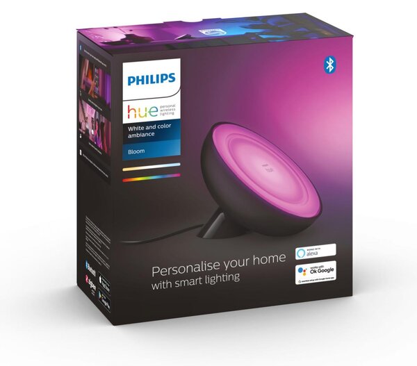 Philips Lampada da Tavolo LED Multicolore con Bluetooth colore Nero - HUE BLOOM W C AMB WIRELESS NERA Hue Bloom