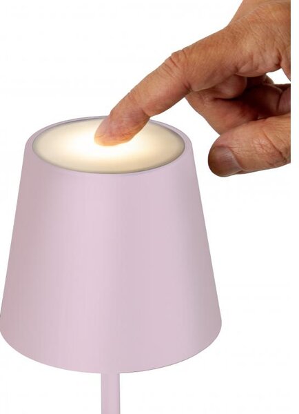 NEW MAJESTIC Lampada da Tavolo LED Ricaricabile Potenza 2 Watt IP54 colore Rosa - 120451 RP Agata