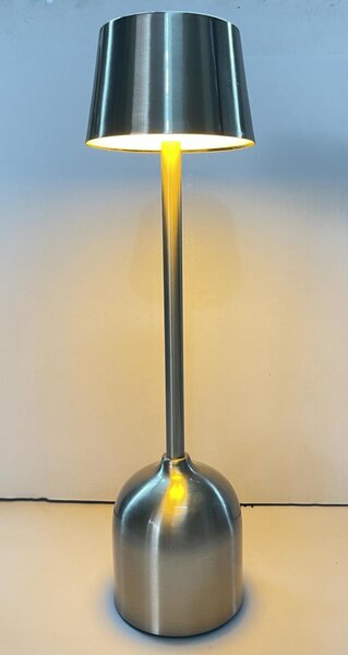 PYRAMIDEA lampada da Tavolo LED Senza fili Ricaricabile Design Moderno colore Argento - LRP10S Lux-Ray