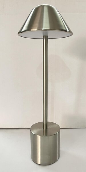 PYRAMIDEA lampada da Tavolo LED Senza fili Ricaricabile Design Moderno colore Argento - LRP12S Lux-Ray