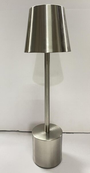 PYRAMIDEA lampada da Tavolo LED Senza fili Ricaricabile Design Moderno colore Argento - LRP11S Lux-Ray