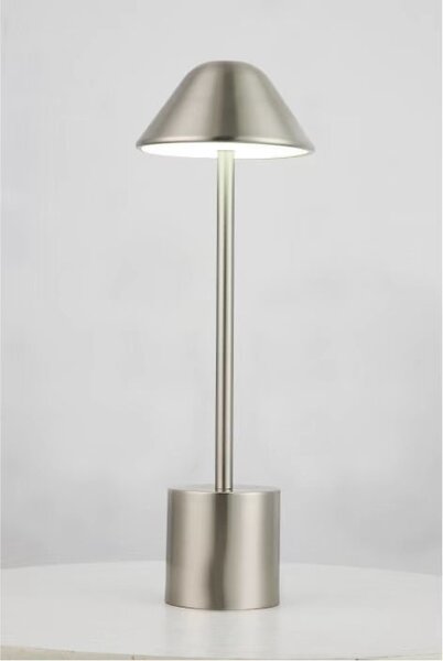 PYRAMIDEA lampada da Tavolo LED Senza fili Ricaricabile Design Moderno colore Argento - LRP12S Lux-Ray