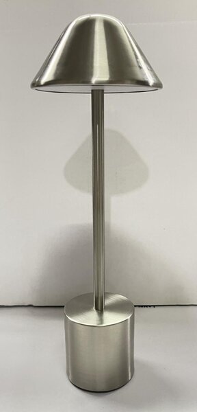 PYRAMIDEA lampada da Tavolo LED Senza fili Ricaricabile Design Moderno colore Argento - LRP12S Lux-Ray
