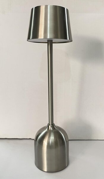 PYRAMIDEA lampada da Tavolo LED Senza fili Ricaricabile Design Moderno colore Argento - LRP10S Lux-Ray