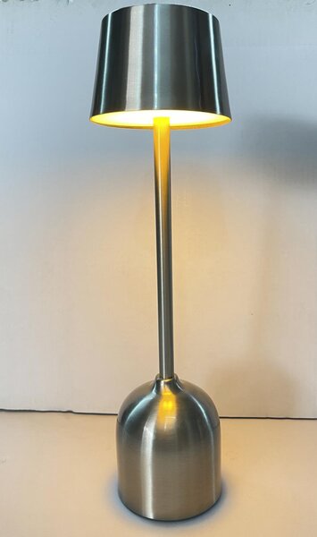 PYRAMIDEA lampada da Tavolo LED Senza fili Ricaricabile Design Moderno colore Argento - LRP10S Lux-Ray