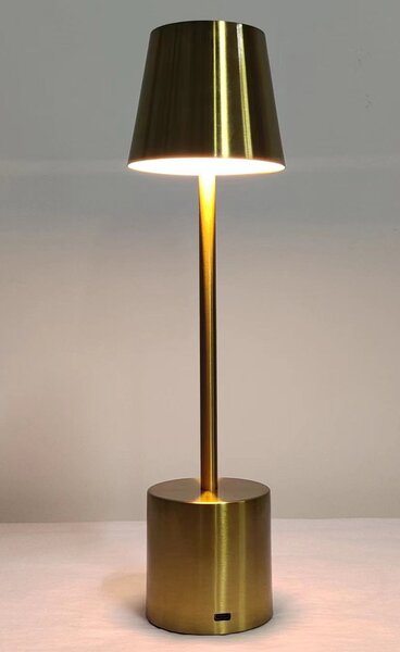 PYRAMIDEA lampada da Tavolo LED Senza fili Ricaricabile Design Moderno colore Oro - LRP11G Lux-Ray