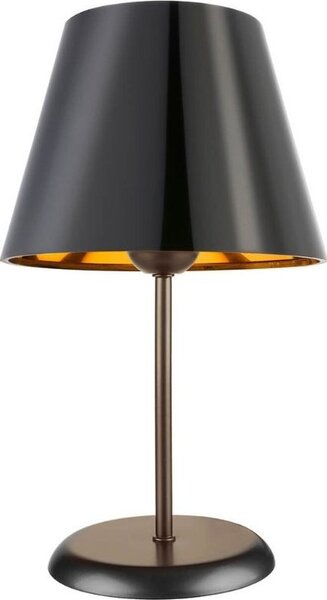 DecHome Lampada da Tavolo Stile Moderno in Metallo Base in Metallo con Paralume in Tessuto Attacco E27 60W Dimensioni 39x25 cm colore Nero - Verda