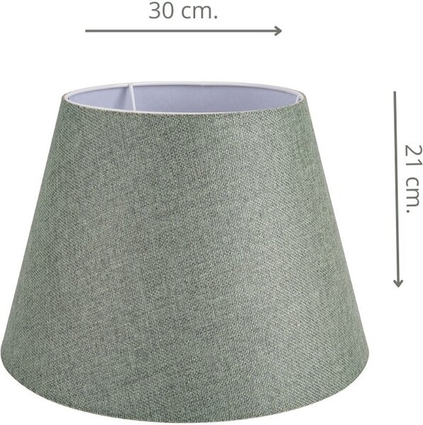 DecHome Lampada da Tavolo Stile Moderno in Legno e Tessuto con Paralume Conico Verde Attacco E27 Dimensioni 30x58 cm - Laguna