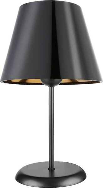 DecHome Lampada da Tavolo Stile Moderno in Metallo Base in Metallo con Paralume in Tessuto Attacco E27 60W Dimensioni 39x25 cm colore Nero - Verda