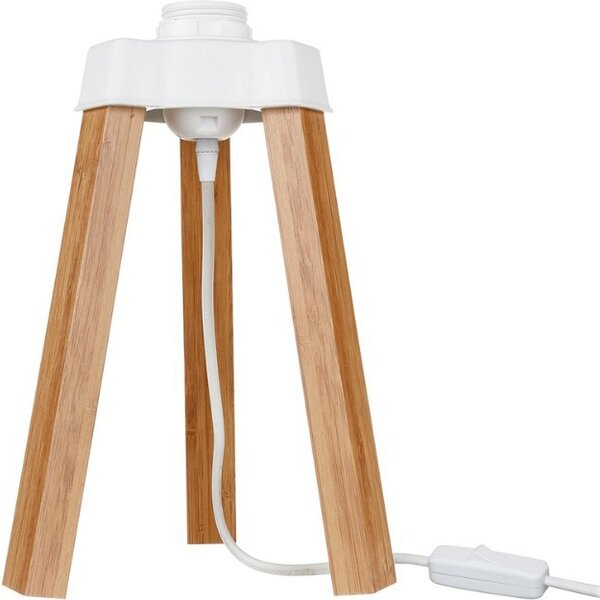 DecHome Lampada da Tavolo Stile Moderno in Legno e Tessuto Base MDF con Paralume Conico Attacco E27 Dimensioni 15.5x22.5 cm colore Verde - Piko