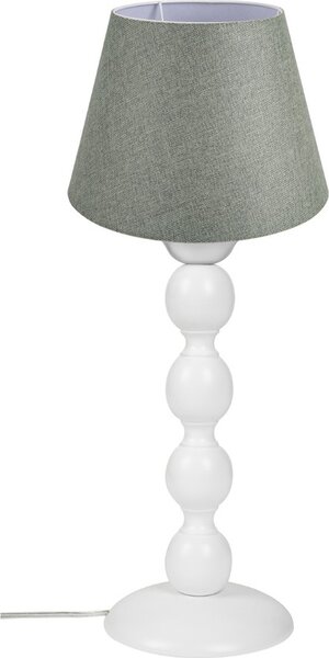 DecHome Lampada da Tavolo Stile Moderno in Legno e Tessuto con Paralume Conico Verde Attacco E27 Dimensioni 30x58 cm - Laguna
