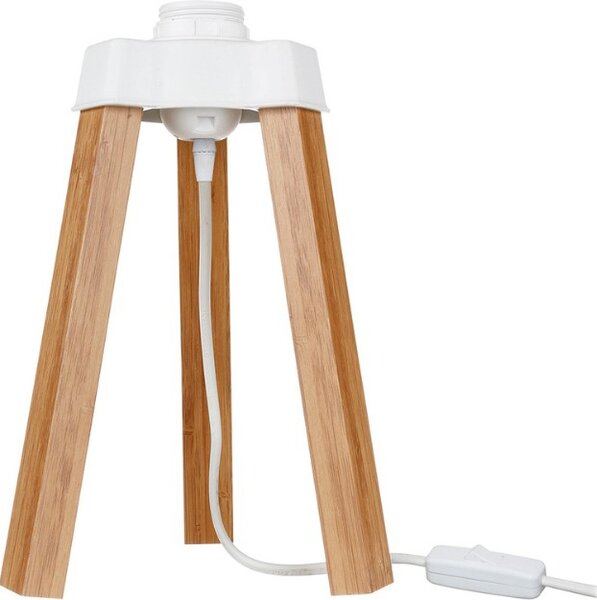 DecHome Lampada da Tavolo Struttura a Treppiede Interruttore On/Off Attacco E27 Dimensioni 15.5x22.5 cm colore Rovere - Piko