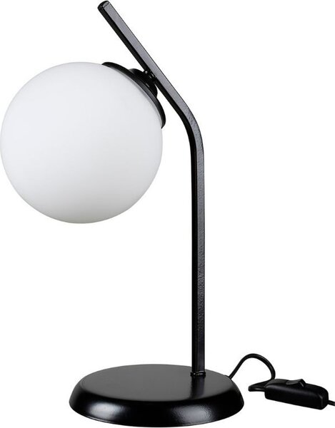 DecHome Lampada da Tavolo Stile Moderno in Metallo Verniciato Base in Metallo con Paralume a Sfera in Vetro Attacco E27 Dimensioni 25x37 cm colore