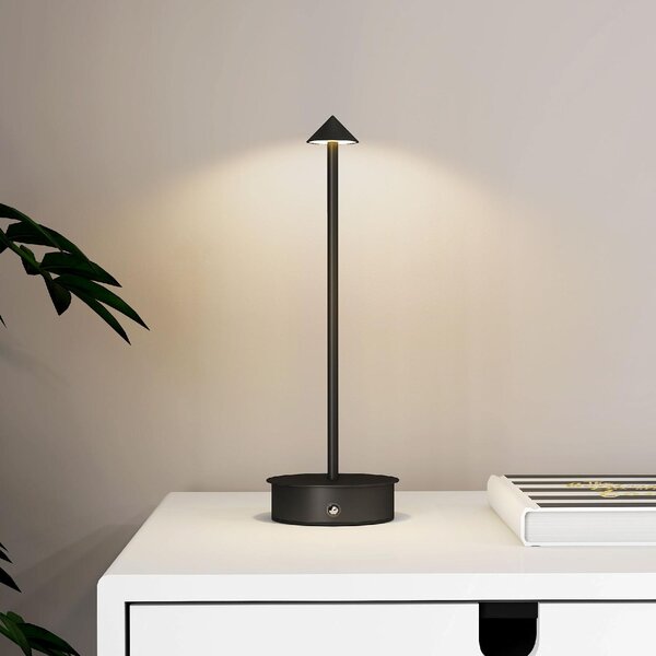 DecHome Lampada da Tavolo Touch Ricaricabile con USB, Regolabile 3000K/4500K/6500K, Autonomia 4-8 Ore, colore Nero