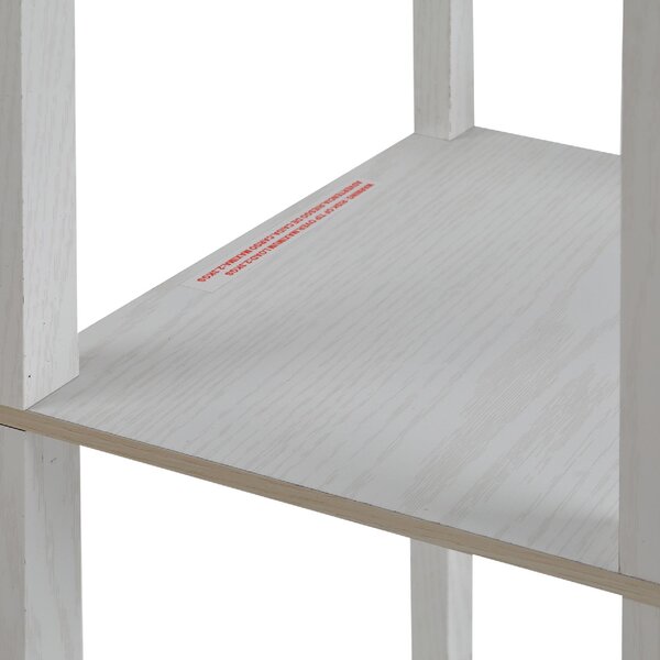 DecHome Lampada da Terra 40W con 3 Mensole e Interruttore a Pedale, in Legno e Acrilico, 26x26x160 cm, colore Bianco