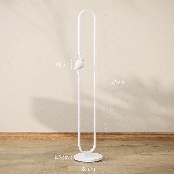 DecHome Lampada da Terra a LED a forma di Nota Musicale con Luminosit Regolabile e Pedale 28x28x145 cm colore Bianco