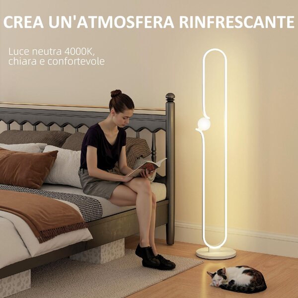 DecHome Lampada da Terra a LED a forma di Nota Musicale con Luminosit Regolabile e Pedale 28x28x145 cm colore Bianco