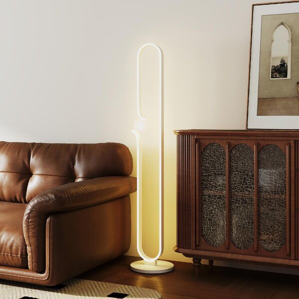 DecHome Lampada da Terra a LED a forma di Nota Musicale con Luminosit Regolabile e Pedale 28x28x145 cm colore Bianco