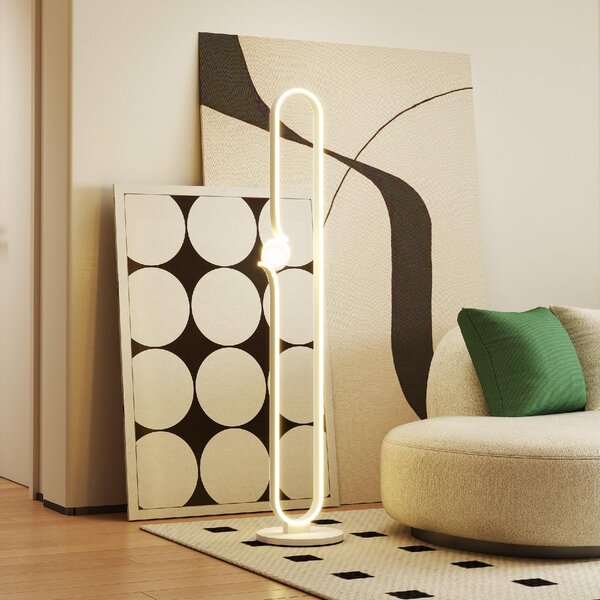 DecHome Lampada da Terra a LED a forma di Nota Musicale con Luminosit Regolabile e Pedale 28x28x145 cm colore Bianco