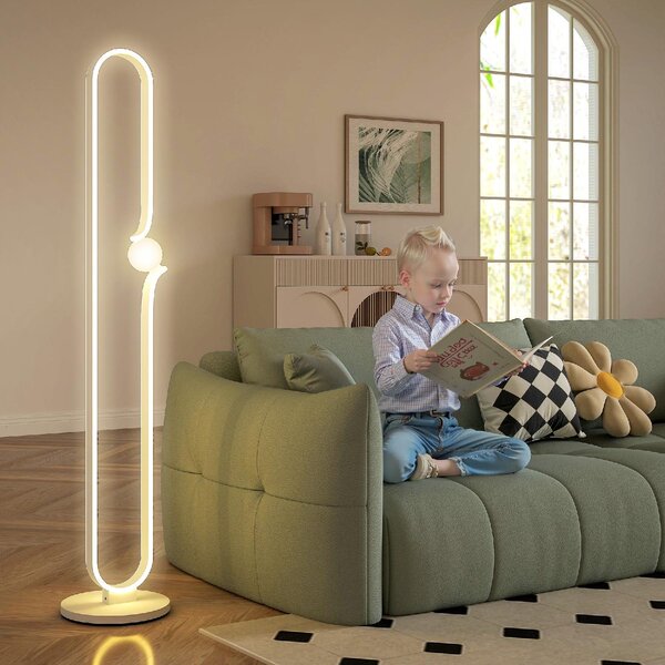DecHome Lampada da Terra a LED a forma di Nota Musicale con Luminosit Regolabile e Pedale 28x28x145 cm colore Bianco