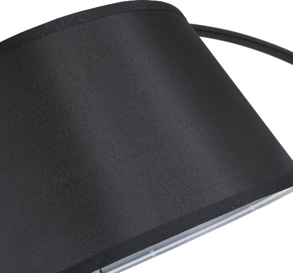 DecHome Lampada da Terra ad Arco Moderna Paralume in Tessuto Piantana Metallo colore Nero
