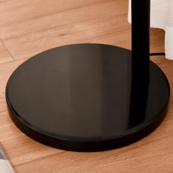 DecHome Lampada da Terra ad Arco Moderna base in Marmo 3 Luci Paralume in Tessuto Piantana colore Nero
