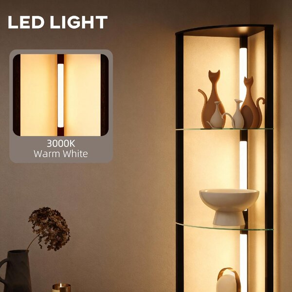 DecHome Lampada da Terra con 5 Ripiani e Luce LED, 3 Livelli di Luminosit e Interruttore a Pedale colore Nero