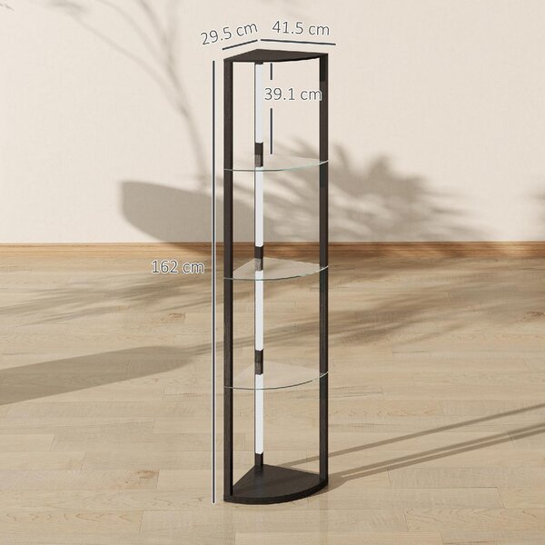 DecHome Lampada da Terra con 5 Ripiani e Luce LED, 3 Livelli di Luminosit e Interruttore a Pedale colore Nero